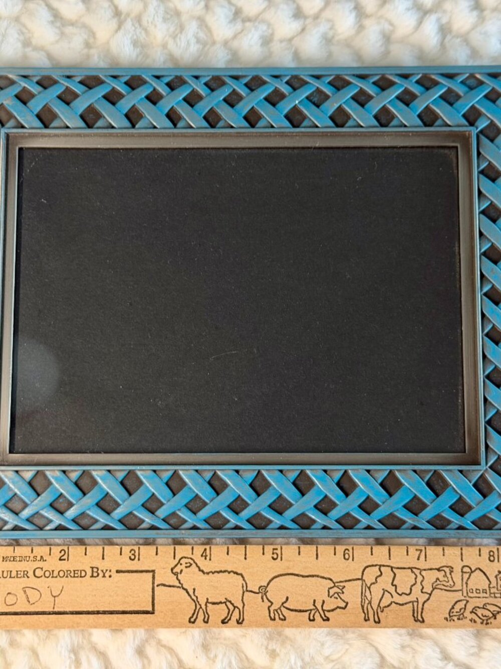 Metal Picture Frame 5x7 - Turquoise Blue Weave